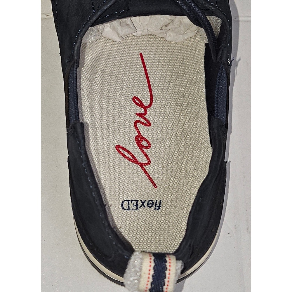 ED Ellen DeGeneres Averie Womens 8.5 Navy Blue Leather Wingtip Oxford Shoes - Picture 6 of 12
